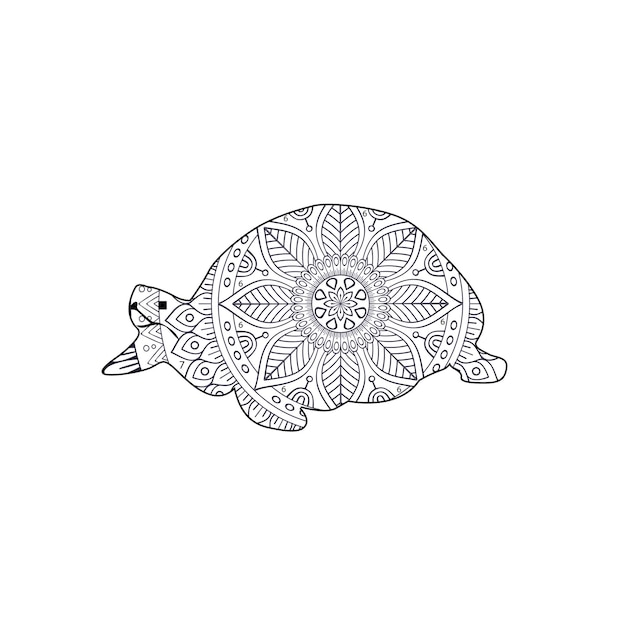 Páginas de mandala de animales de tortuga