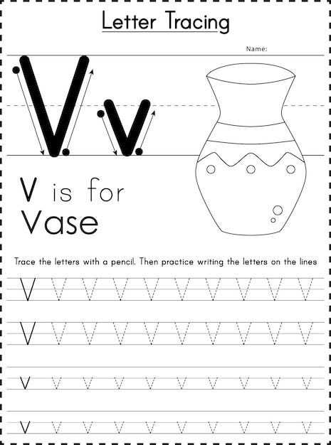 Páginas de rastreo de letras del alfabeto para niños Vector Premium