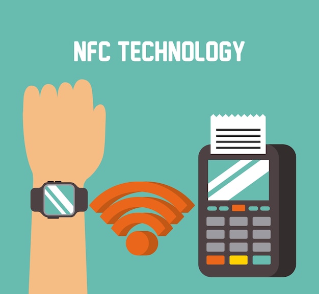Pago aprobado a través de smart watche con transacción en línea nfc