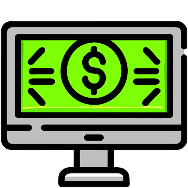 pago por clic icono contorno de colores