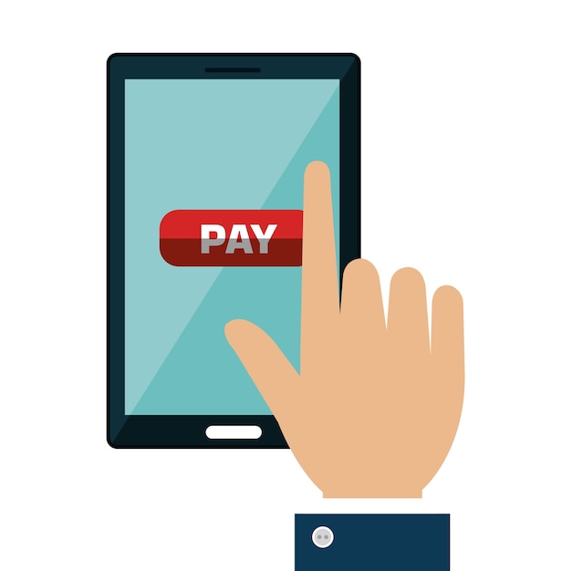 pago y comercio en línea con diseño de ilustración vectorial smartphone