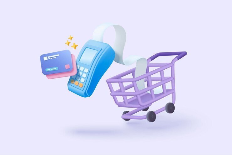 Vector pago de facturas 3d con tarjeta de crédito y financiero para compras en línea pago de tarjeta de crédito con notificación de alerta transacción de factura con lector de tarjetas de crédito icono vectorial de recibo 3d ilustración de renderización