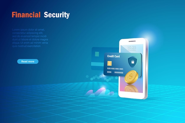 Pago en línea con tarjeta de crédito con transacción de seguridad en teléfonos inteligentes Seguridad financiera