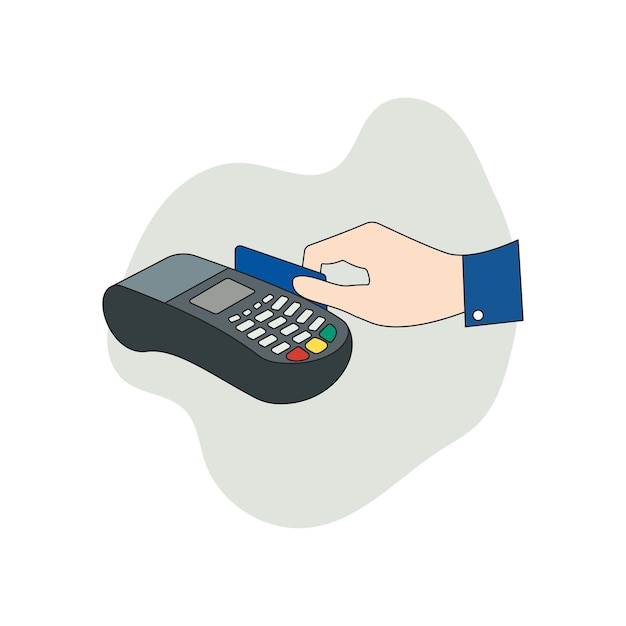pago con tarjeta de crédito en una terminal de pago