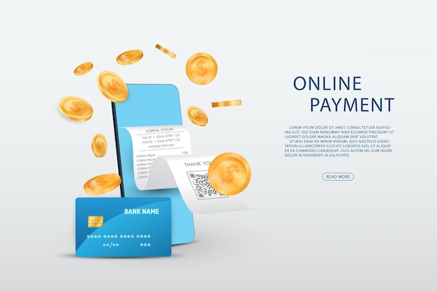 Pago vectorial aprobado Concepto de pago con tarjeta en línea Dispositivo de teléfono inteligente con recibo Servicio de pago digitalPago