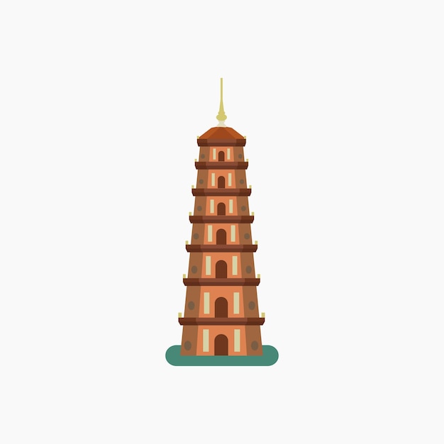 Vector pagoda tran quoc. ilustración de vector plano.