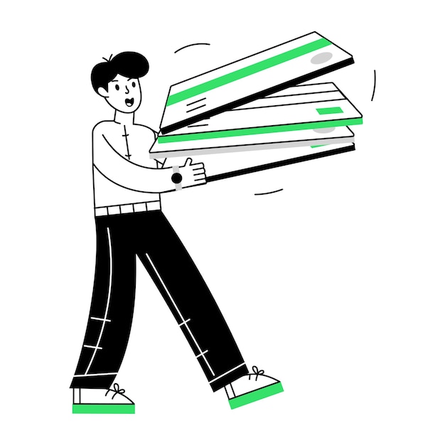 Pagos de compras Mini ilustraciones lineales