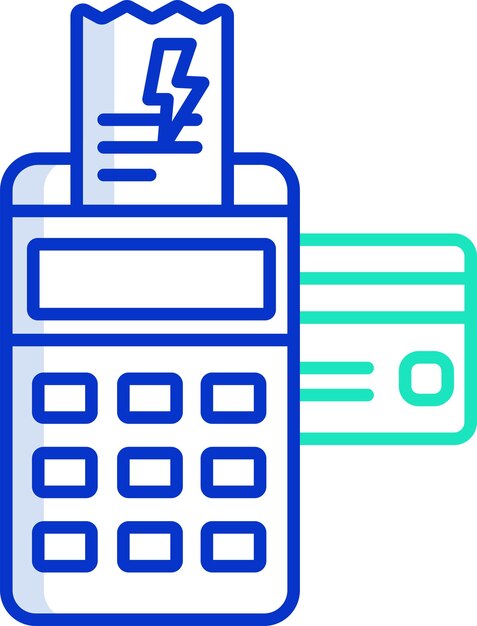 Pagos de facturas de electricidad Ilustración vectorial en color de contorno sólido