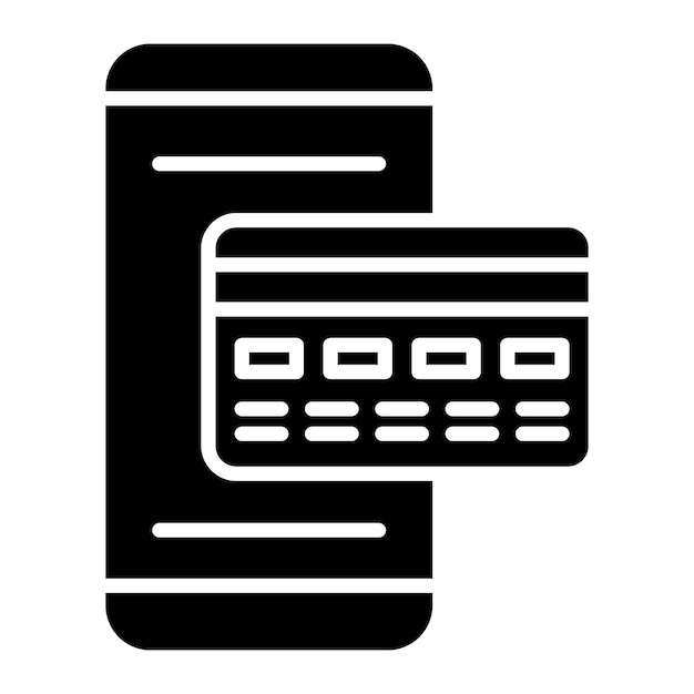 Pagos móviles Glyph Ilustración en negro sólido