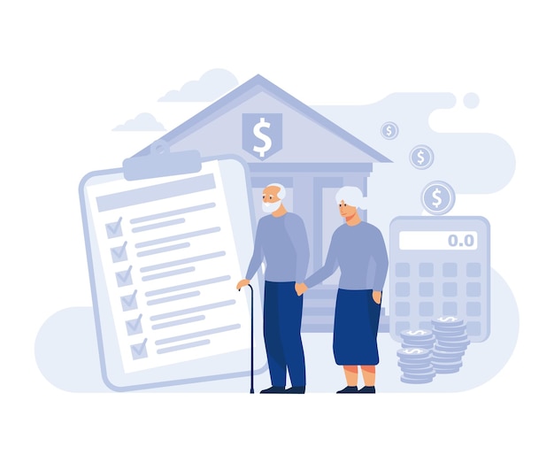 Pagos de la seguridad social Beneficio fiscal familiar régimen de pensiones subsidio parental Apoyo monetario para criar niños vector plano ilustración moderna