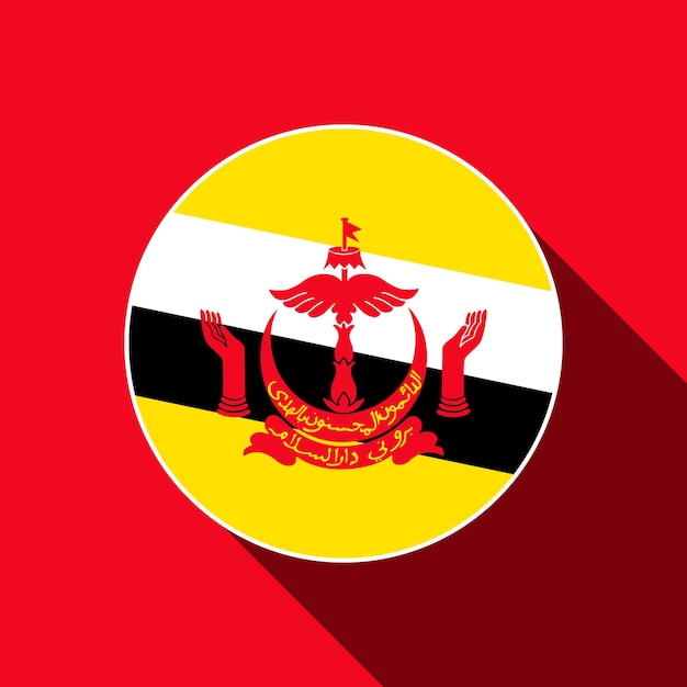 Vector país brunei bandera de brunei ilustración vectorial