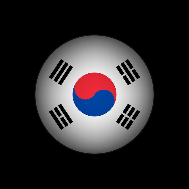 País Corea del Sur Bandera de Corea del Sur Ilustración vectorial