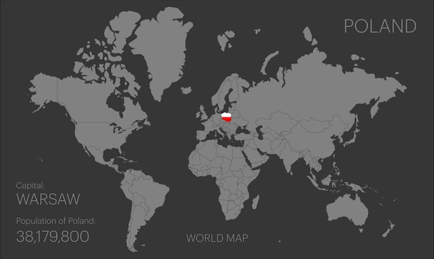 País en el mapa mundial