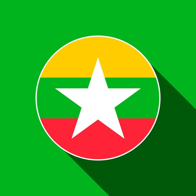País Myanmar Bandera de Myanmar Ilustración vectorial