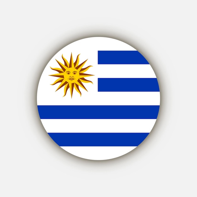 País Uruguay Bandera de Uruguay Ilustración vectorial