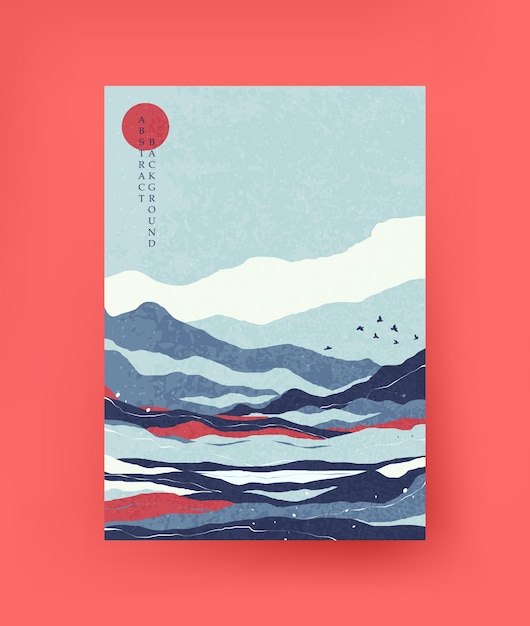 Paisaje abstracto en estilo oriental. vector.