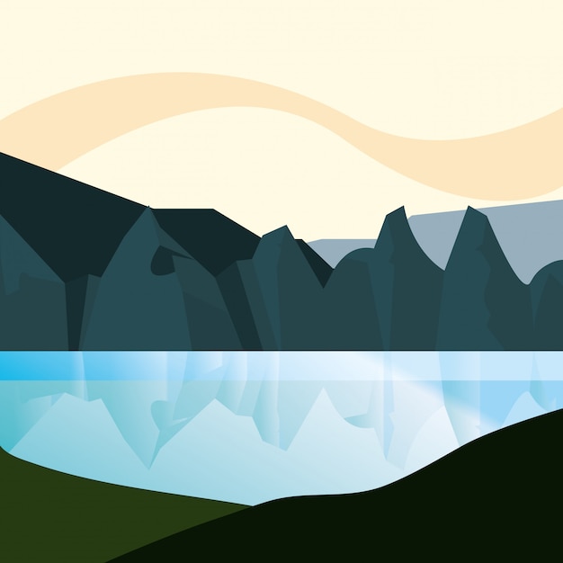 Vector paisaje abstracto de montaña