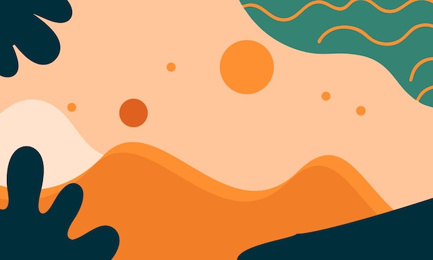 Paisaje abstracto con tonos naranja y formas orgánicas