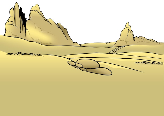 Vector paisaje de arena con rocas de arena