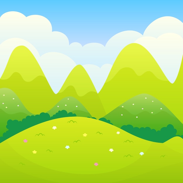 Vector paisaje de belleza en el vector de primavera