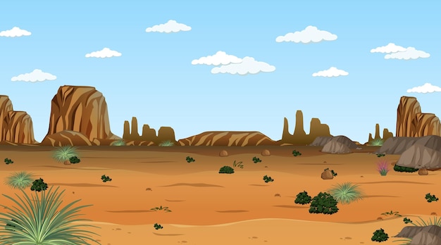 Paisaje de bosque desértico en escena diurna