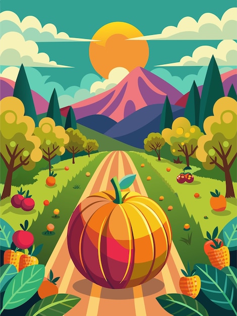 Vector el paisaje de la calabaza 4