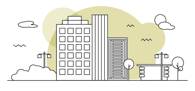 Paisaje de calle moderno en estilo de diseño plano