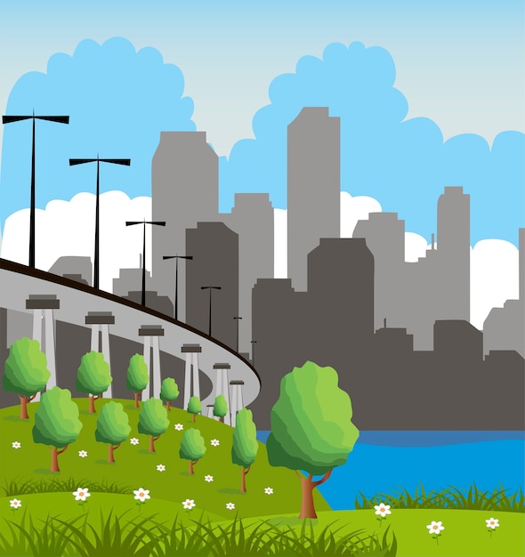 Vector paisaje de la ciudad