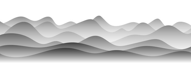 Paisaje de colinas blancas y negras minimalismo panorámico