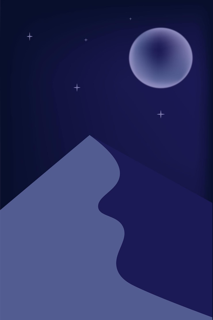 Vector paisaje desértico por la noche