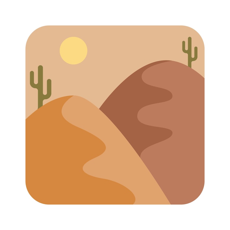 Vector paisaje del desierto arte plano