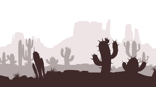 Paisaje del desierto de cactus