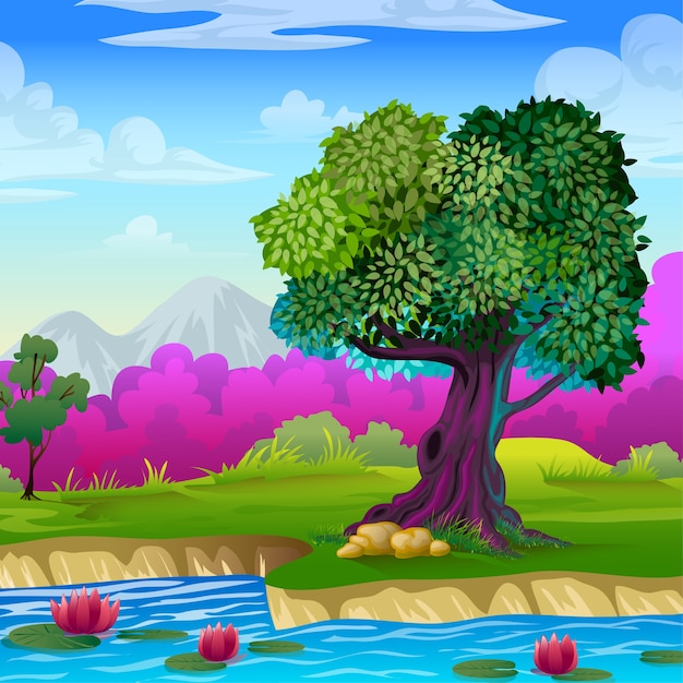 paisaje de dibujos animados