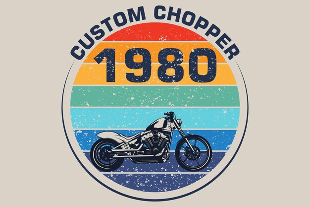 Paisaje de diseño retro chopper personalizado