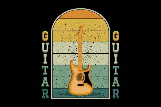 Paisaje de diseño retro de guitarra
