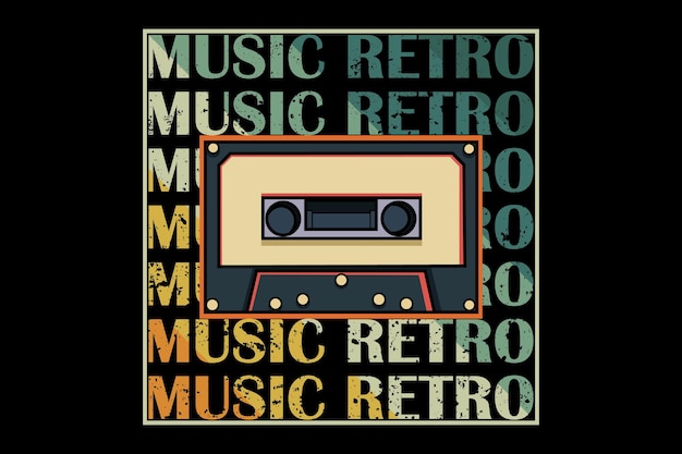 Paisaje de diseño retro de música