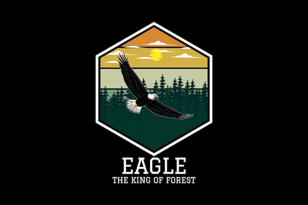 El paisaje de diseño retro del rey del águila.