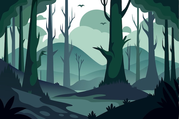 paisaje de la escena forestal
