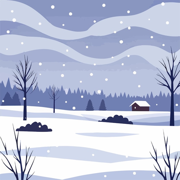 Paisaje de las estaciones de invierno Ilustración vectorial