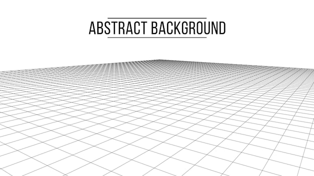 Vector paisaje de estructura metálica cuadrícula de perspectiva vectorial espacio digital malla sobre un fondo blanco