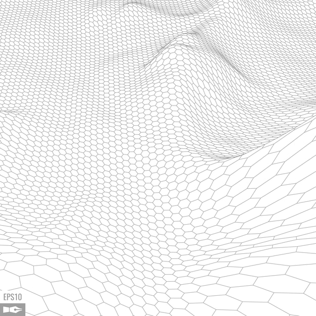 Vector paisaje de estructura metálica sobre fondo blanco fondo de tecnología de vector geométrico abstracto fondo digital de vector 3d