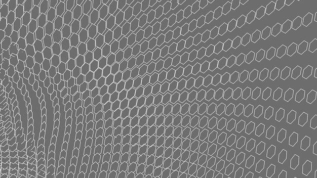 Paisaje de estructura metálica sobre fondo blanco Fondo de tecnología de vector geométrico abstracto Fondo digital de vector 3d