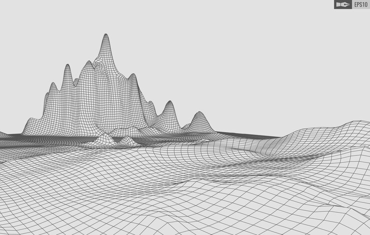 Vector paisaje de estructura metálica sobre fondo blanco fondo de tecnología de vector geométrico abstracto fondo digital de vector 3d