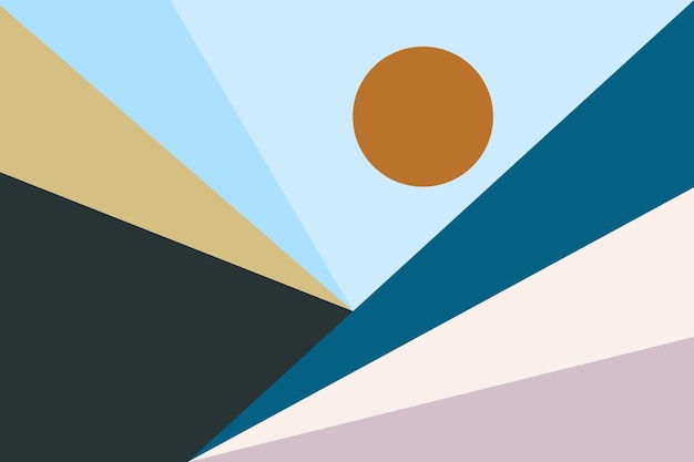 Paisaje geométrico abstracto con sol