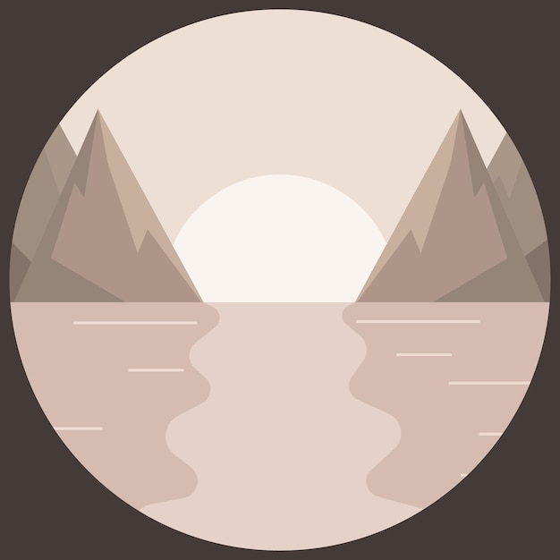 Paisaje gráfico ilustración vectorial de paisaje gráfico paisaje en minimalismo