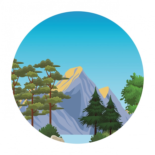 Vector paisaje hermoso paisaje