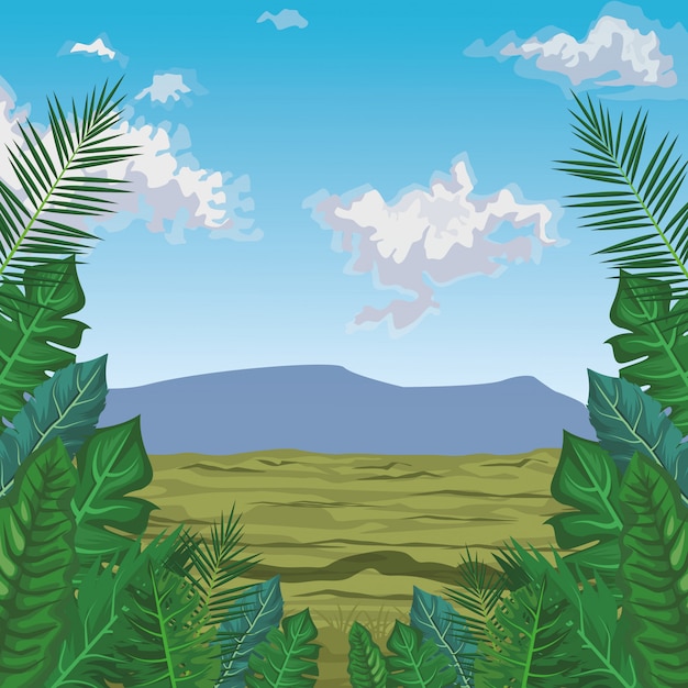 Vector paisaje hermoso paisaje