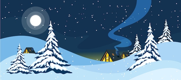 Vector paisaje de ilustración vectorial de winters art