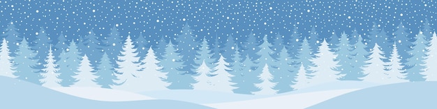 Paisaje de invierno bosque y nevadas ilustración de nevadas