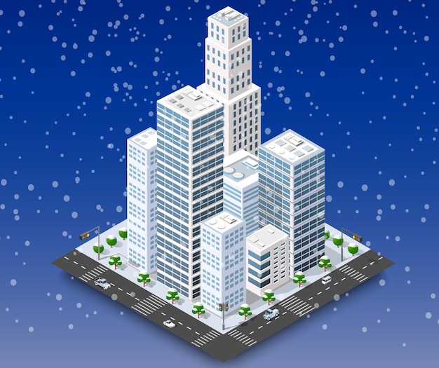 Paisaje de invierno de la ciudad